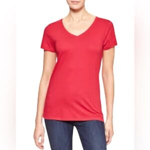 GAP Cherry Red Standard Fit V-Necked 100% Organic Cotton Tee Shirt XL